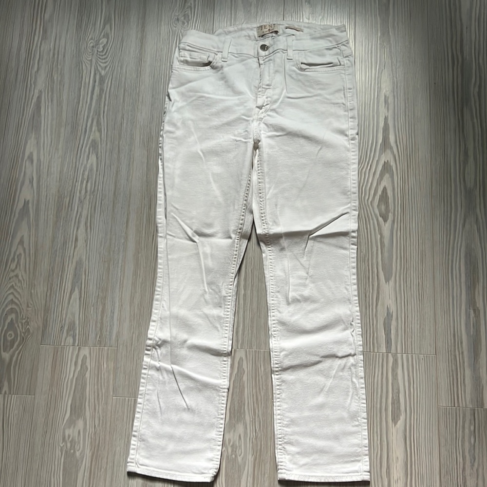 Jen 7 white jean pants straight crop